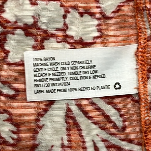 Knox Rose Women’s Orange Floral Vneck Flowy Dress Size S - Picture 5 of 8